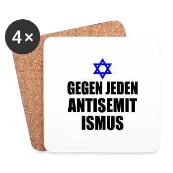 Gegen jeden antisemitismus - Untersetzer (4er-Set) - Weiß - Vorne