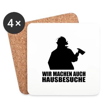 Feuerwehr - Untersetzer (4er-Set) - Weiß - Vorne