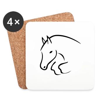 Springpferd - Dessous de verre (lot de 4) - blanc - Devant