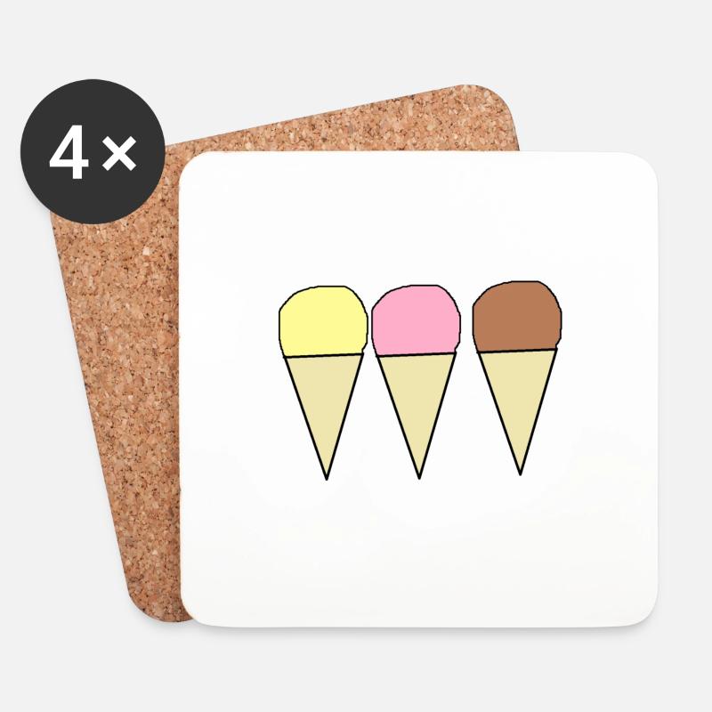 Eis - Untersetzer (4er-Set) - Weiß