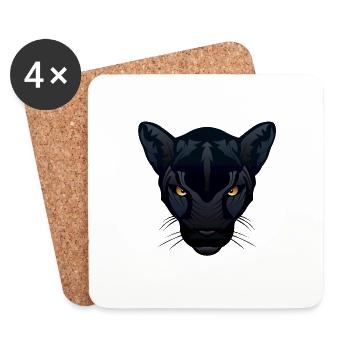 jaguar panthere animal sauvage 1004 x - Dessous de verre (lot de 4) - blanc - Devant