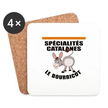 Spécialités catalanes - Le bourricot - Dessous de verre (lot de 4) - blanc - Devant