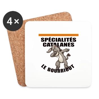 Spécialités catalanes - Le bourricot - Dessous de verre (lot de 4) - blanc - Devant