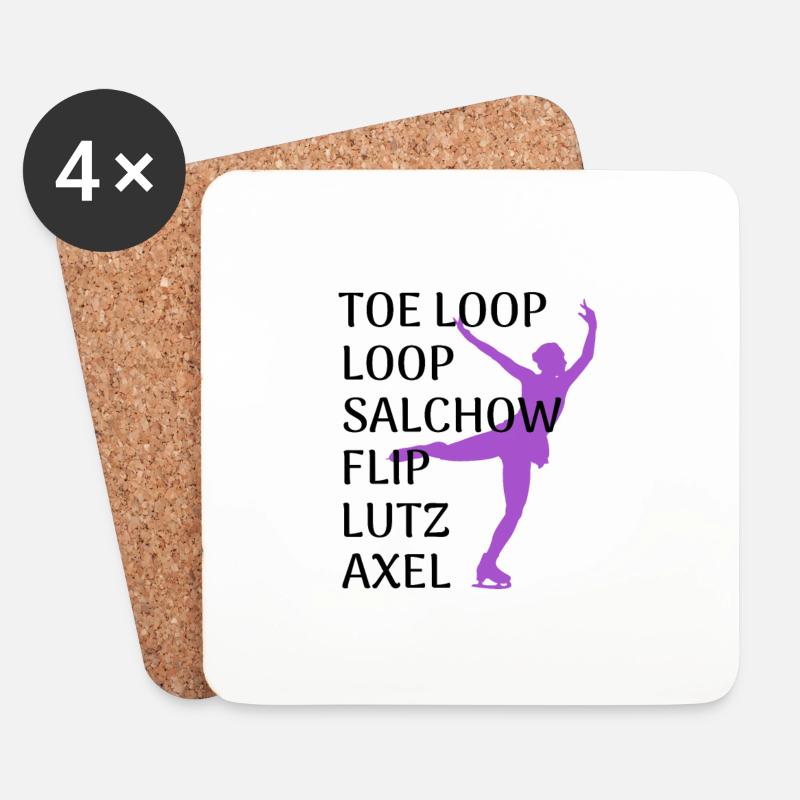Eiskunstlauf Eiskunstläufer Mädchen Geschenk - Untersetzer (4er-Set) - Weiß