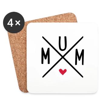 mum - Coasters (set of 4) - white - Front