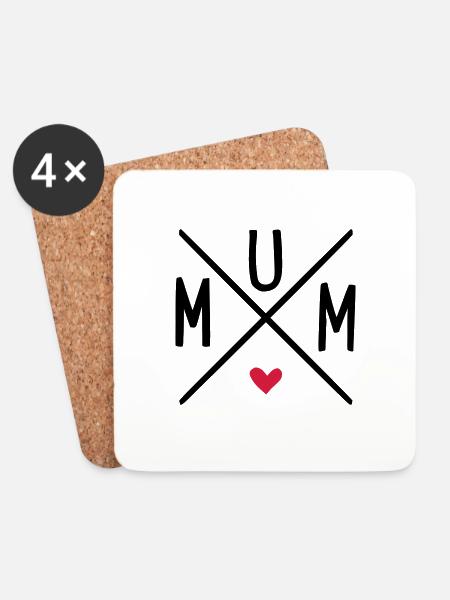 mum - Dessous de verre (lot de 4) - blanc