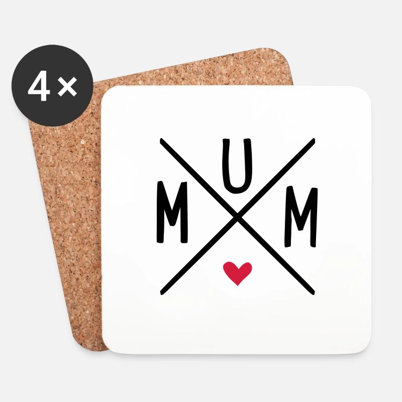 mum - Untersetzer (4er-Set) - Weiß