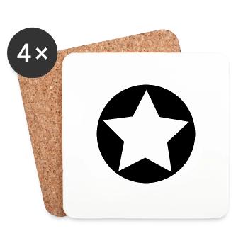 ETOILE. STAR. ETOILES. FÊTE. ANNIVERSAIRE. NOËL. - Dessous de verre (lot de 4) - blanc - Devant