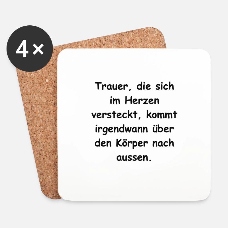 Trauer... - Untersetzer (4er-Set) - Weiß