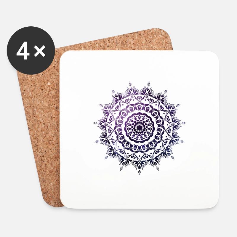 Wunderschönes Mandala Buddhismus Yoga - Untersetzer (4er-Set) - Weiß