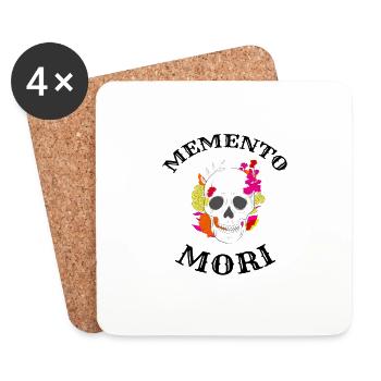 Memento Mori | Skull and Crossbones Stoic Philosophy - Coasters (set of 4) - white - Front