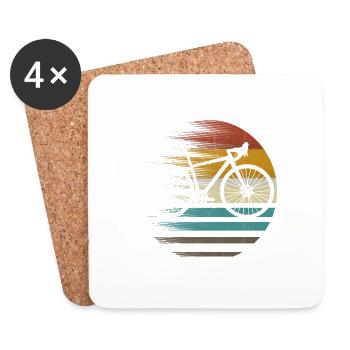 Gravel bike Gravel road bike bike gift retro - Coasters (set of 4) - white - Front