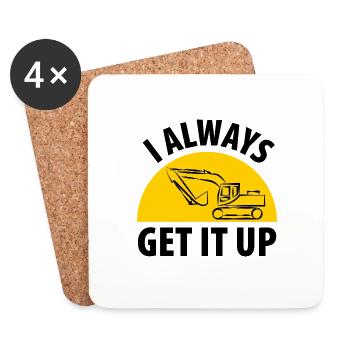 Excavator - Coasters (set of 4) - white - Front