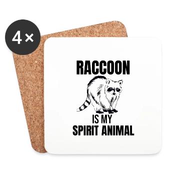 Cadeau de raton laveur amoureux du raton laveur - Dessous de verre (lot de 4) - blanc - Devant