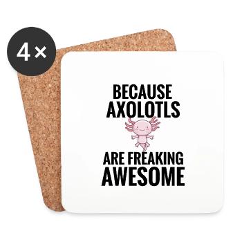 Axolotl cadeaux | Axolotl amant Bitelurch - Dessous de verre (lot de 4) - blanc - Devant