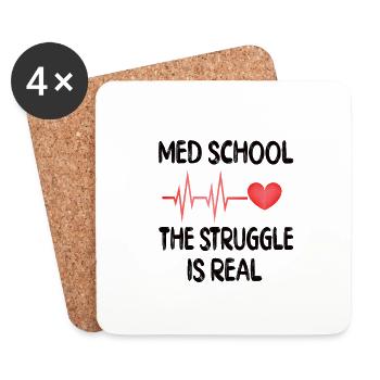 Étudiant en médecine Futur médecin Études de médecine - Dessous de verre (lot de 4) - blanc - Devant