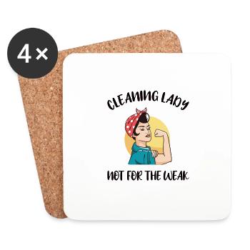 Femme de ménage Ménage - Dessous de verre (lot de 4) - blanc - Devant