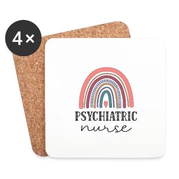 Psychiatrie infirmière - Dessous de verre (lot de 4) - blanc - Devant