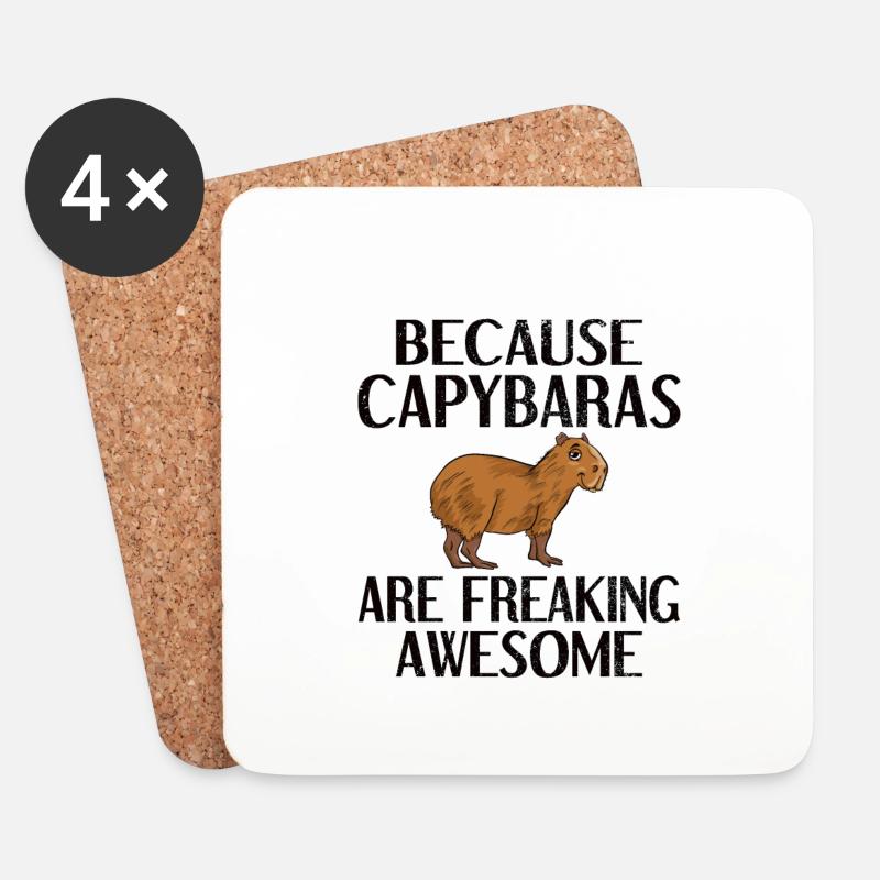 Capybara Geschenk Wasserschwein Nagetier Carpincho - Untersetzer (4er-Set) - Weiß