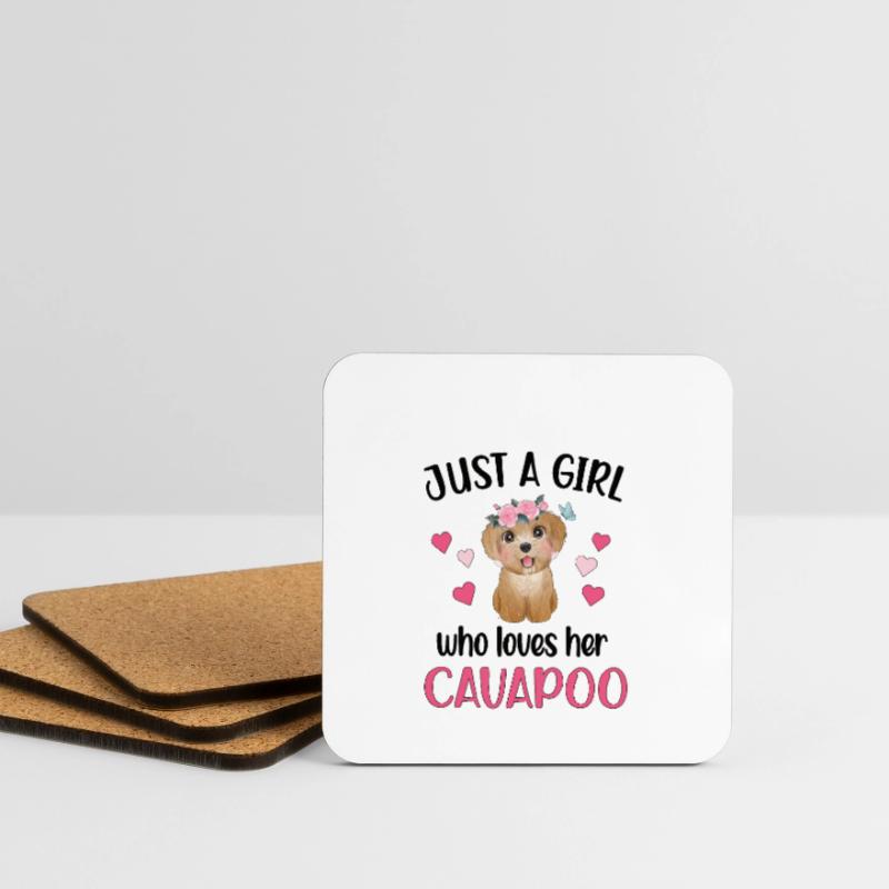Cavapoo Mädchen Cavoodle Hundemama Cavapoo Süß Untersetzer (4er-Set)