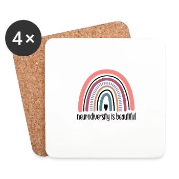 Neurodiversité Autisme TDAH Neurodiversité TSA - Dessous de verre (lot de 4) - blanc - Devant