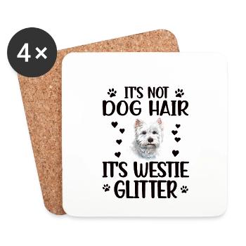 Westie amant West Highland White Terrier Mama - Dessous de verre (lot de 4) - blanc - Devant