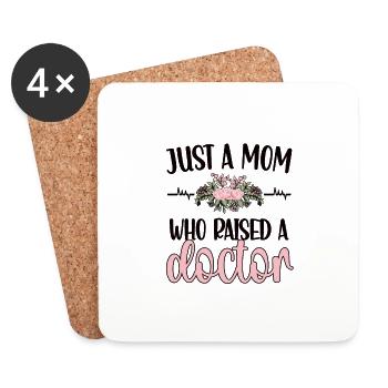 Just A Mom Who Raised A Doctor Docteur Mama - Dessous de verre (lot de 4) - blanc - Devant