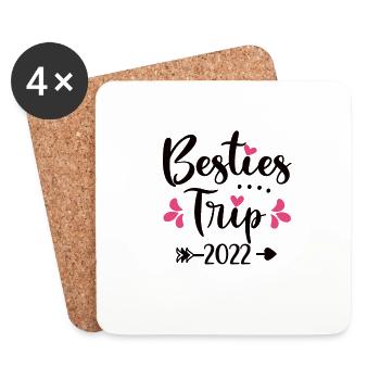 Besties Trip 2022 BFF Meilleures amies Vacances - Dessous de verre (lot de 4) - blanc - Devant