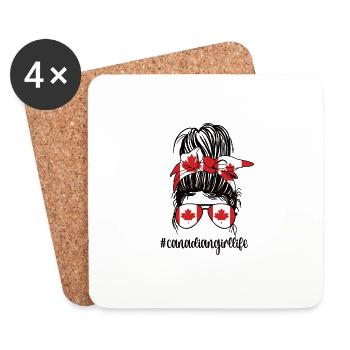 Proud Canadian Canada Flag Canadian Roots - Coasters (set of 4) - white - Front