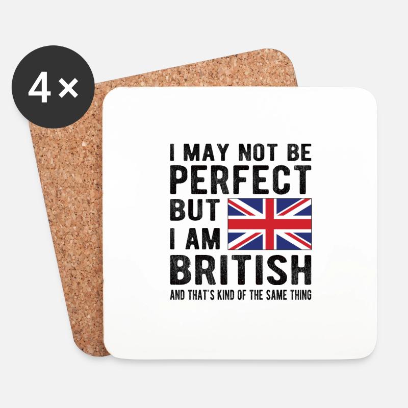 British Great Britain Flag British origin - Coasters (set of 4) - white