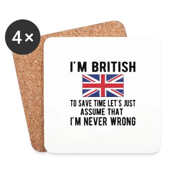 Brite Großbritannien Herkunft Britische Flagge - Untersetzer (4er-Set) - Weiß - Vorne