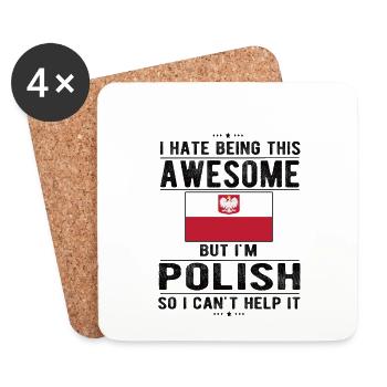 Pole Poland Flag Polish origin Roots Poland - Coasters (set of 4) - white - Front