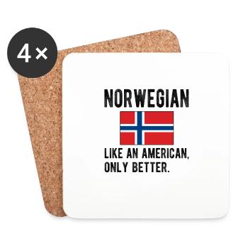 Norwegian Norway flag Norwegian origin - Coasters (set of 4) - white - Front