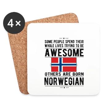 Norwegian Norway Flag Norwegian origin - Coasters (set of 4) - white - Front