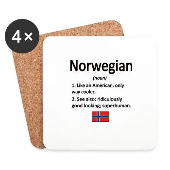 Norwegian Norway flag Norwegian roots - Coasters (set of 4) - white - Front