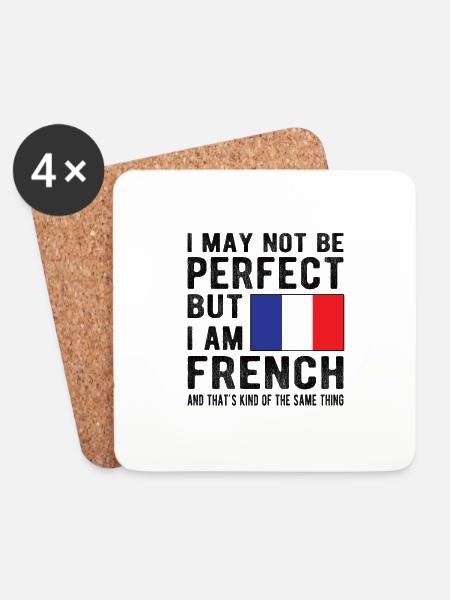 French France Flag French origin - Coasters (set of 4) - white