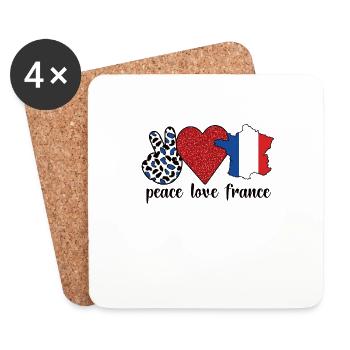 Franzose Frankreich Flagge Französische Wurzeln - Untersetzer (4er-Set) - Weiß - Vorne
