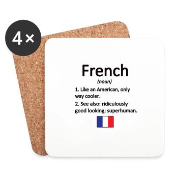 Franzose Frankreich Flagge Französische Wurzeln - Untersetzer (4er-Set) - Weiß - Vorne