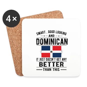 Drapeau dominicain Racines de la République dominicaine - Dessous de verre (lot de 4) - blanc - Devant