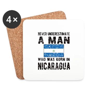 Proud Nicaraguan Flag Nicaragua Origin - Coasters (set of 4) - white - Front