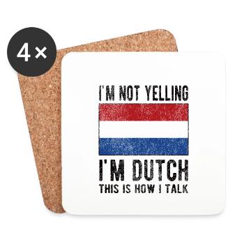 Pays-Bas néerlandais Drapeau néerlandais - Dessous de verre (lot de 4) - blanc - Devant