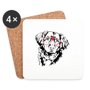 NOUVELLE-ÉCOSSE CANARD TOLLING RETRIEVER Lunettes Wilsigns - Dessous de verre (lot de 4) - blanc - Devant