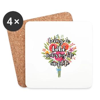 Bibi Grand-mère Cadeau de fête des mères Bibi Grand-mère - Dessous de verre (lot de 4) - blanc - Devant
