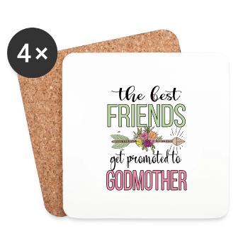 Godmother And Friend Mother's Day GodmotherTaufpatin - Coasters (set of 4) - white - Front