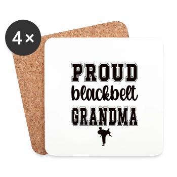 Black Belt Karate Grandma Karate Grandmother - Coasters (set of 4) - white - Front