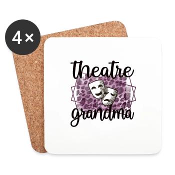 Fière Théâtre Grand-mère Théâtre Acteur Grand-mère - Dessous de verre (lot de 4) - blanc - Devant