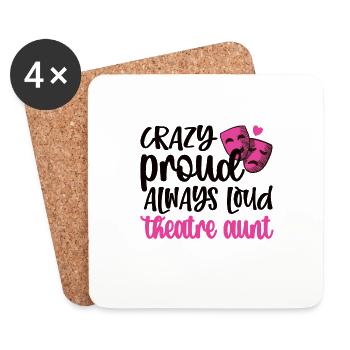 Proud Theatre Aunt Theatre Actor Aunt - Coasters (set of 4) - white - Front