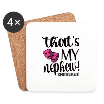 Proud Theatre Aunt Of a Theatre Actor - Coasters (set of 4) - white - Front