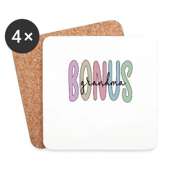 Fier cadeau de grand-mère bonus meilleure belle-mère grand-mère - Dessous de verre (lot de 4) - blanc - Devant