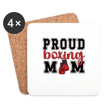 Boxing Mom Gift Proud Boxing Mom From Boxer Mama - Coasters (set of 4) - white - Front